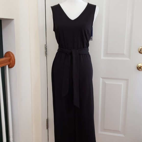 NWT Popsugar Black Tie Front Knit Jumpsuit Size XS - Picture 2 of 6